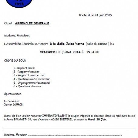 AG 3 juillet AG 3 juillet